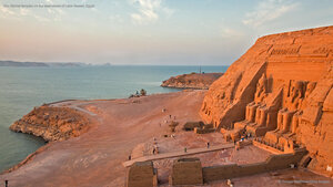 Abu Simbel temples on the west shore of Lake Nasser, Egypt