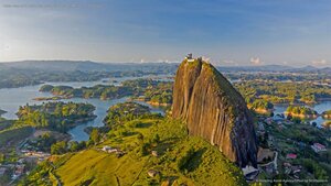 Aerial view of El Peñón de Guatapé, Guatapé, Antioquia, Colombia