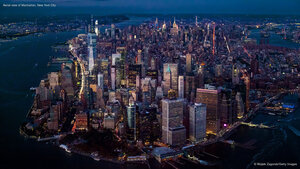 Aerial view of Manhattan, New York City