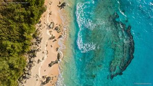 Aerial view of Marley Beach, Bermuda