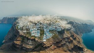 Aerial view of Santorini, Greece