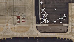 Aerial view of Sky Harbor International Airport in Phoenix, Arizona