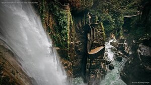Agoyán waterfall near Baños de Agua Santa, Ecuador