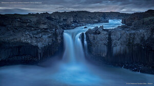 Aldeyjarfoss waterfall in northern Iceland's interior landscape