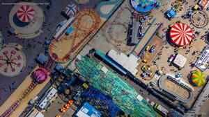 Amusement park rides at Coney Island, New York