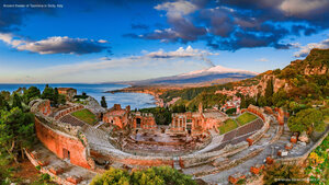 Ancient theater of Taormina in Sicily, Italy