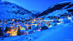 Andermatt village in the Alps, Switzerland