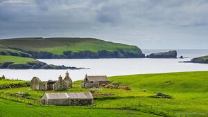 An old farm in the Shetland Islands, Scotland
