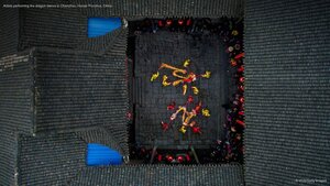 Artists performing the dragon dance in Chenzhou, Hunan Province, China