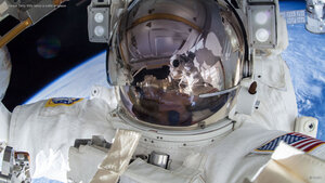 Astronaut Terry Virts takes a selfie in space