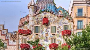 At Casa Batlló for Sant Jordi’s Day in Barcelona, Spain