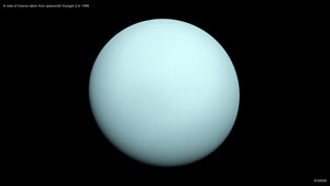 A view of Uranus taken from spacecraft Voyager 2 in 1986