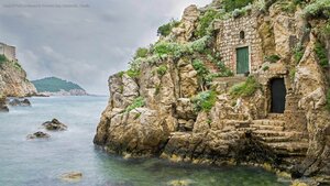 Base of Fort Lovrijenac in Kolorina Bay, Dubrovnik, Croatia