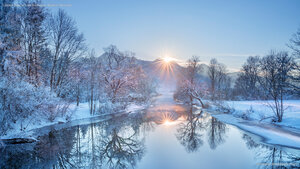 Loisach River at Lake Kochelsee, Bavaria, Germany