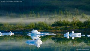 Bear Glacier Lake in Kenai Fjords National Park, Alaska