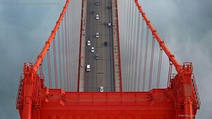 Bird’s-eye view of the Golden Gate Bridge, San Francisco, California