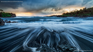 Black sand beach at Wai'ānapanapa State Park, Maui, Hawaii