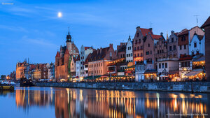Gdańsk on the banks of the Motława river, Poland