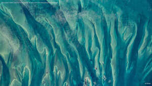 Blue-green waters around the Bahamas as seen from the International Space Station