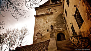 Entrance of Bran Castle in Bran, Brașov, Romania