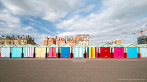 Beach huts in Brighton and Hove, England