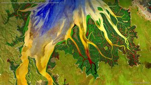 Cambridge Gulf and estuary in Western Australia photographed by Landsat 8 satellite