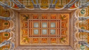 Ceiling and cove of the Great Hall at the Library of Congress in Washington, DC