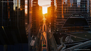 Chicagohenge sunset, Chicago, Illinois