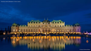Christmas market at Belvedere in Vienna, Austria