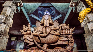Clay-idol of Ganesha at a temple near Bengaluru