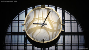 Clock in Union Station, Toronto, Canada