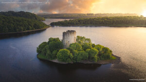 Cloughoughter Castle in Lough Oughter, County Cavan, Ireland