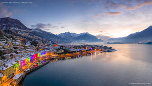 Christmas lights in Domaso, Lake Como, Italy