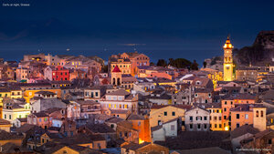 Corfu at night, Greece
