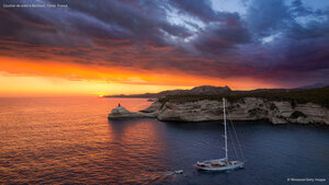 Coucher de soleil à Bonifacio, Corse, France