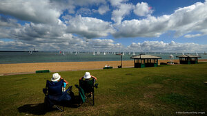 Spectators at Cowes Week 2013 in Cowes, Isle of Wight