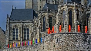 Cracking Art installation at Le Mans Cathedral in 2015, France