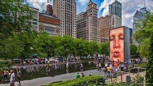 Crown Fountain by Catalan artist Jaume Plensa, Millennium Park, Chicago