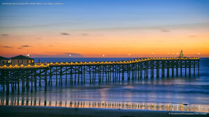 Christmas tree at Crystal Pier, Pacific Beach, San Diego, California