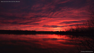 Dawn over the Fox River at De Pere, Wisconsin