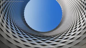 Detail of the Messe Basel Exhibition Hall in Basel, Switzerland