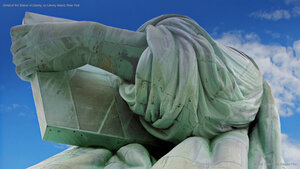 Detail of the Statue of Liberty, on Liberty Island, New York