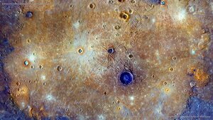 Enhanced-color composite of the Caloris Basin, Mercury