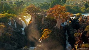 Epupa Falls between Angola and Namibia