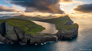 Sørvágsvatn lake, island of Vágar, Faroe Islands, Denmark
