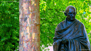 Statue of Mahatma Gandhi at Parliament Square, Westminster, UK