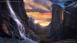 'Firefall' on Horsetail Fall, Yosemite National Park, California