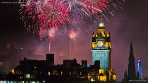Fireworks above Edinburgh Castle during the city's festival season