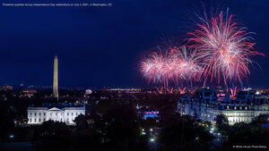 Fireworks explode during Independence Day celebrations on July 4, 2021, in Washington, DC