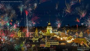 Fireworks for New Year's Eve in Backnang, Germany
